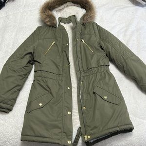 Girls George Winter Jacket size 16 green